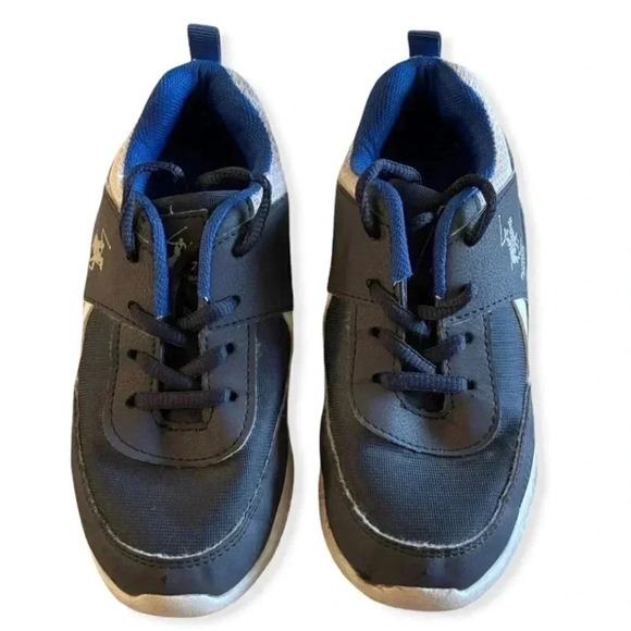 BEVERLY HILLS POLO CLUB KIDS LACE-UP KIDS SNEAKERS SZ 1Navy/ White - Picture 2 of 5